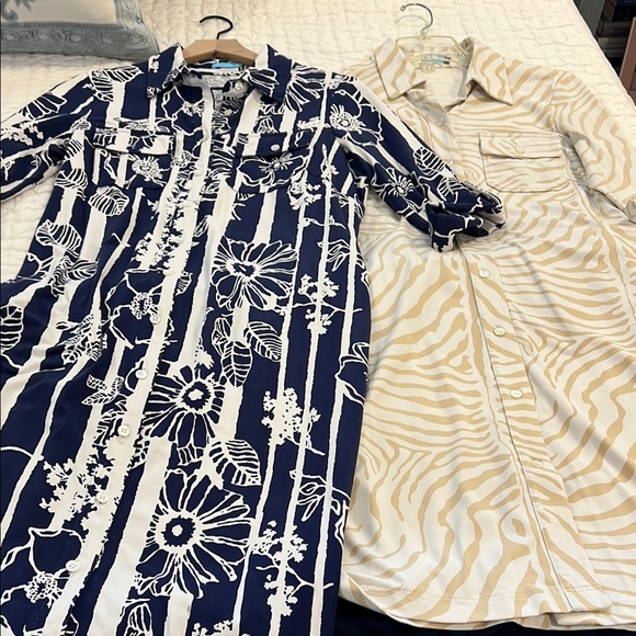 Bundle of J McLaughlin Catalina Cloth Floral and Zebra Shirt Dresses with Belts. - Picture 2 of 13